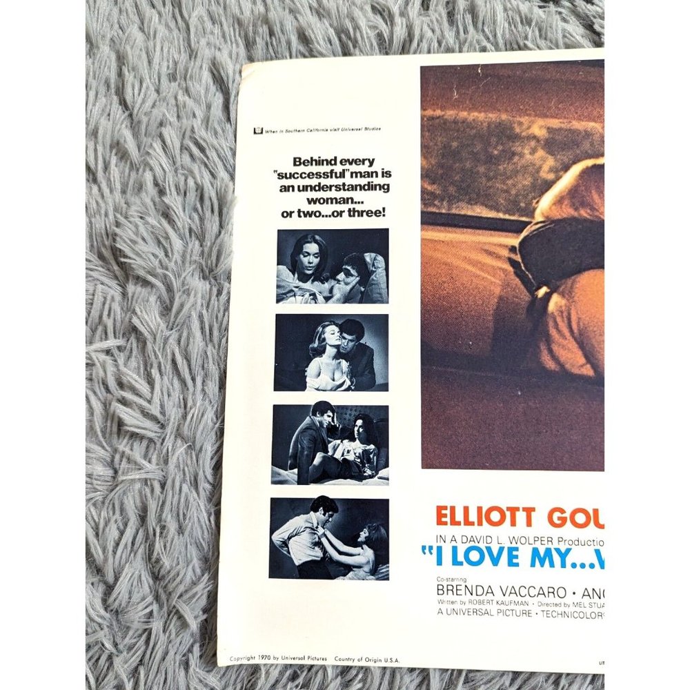 I Love My Wife Universal Pictures 1970 Elliot Gould Movie Lobby Card Poster VTG - Picture 3 of 8